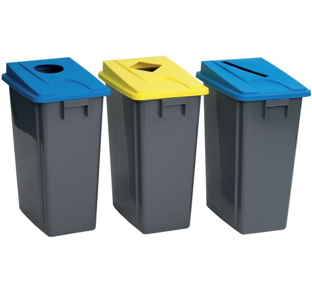 Poubelle et couvercle tri sélectif - 60 ou 80 L - Manutan Expert