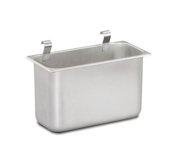 Poubelle inox avec crochets pour chariot