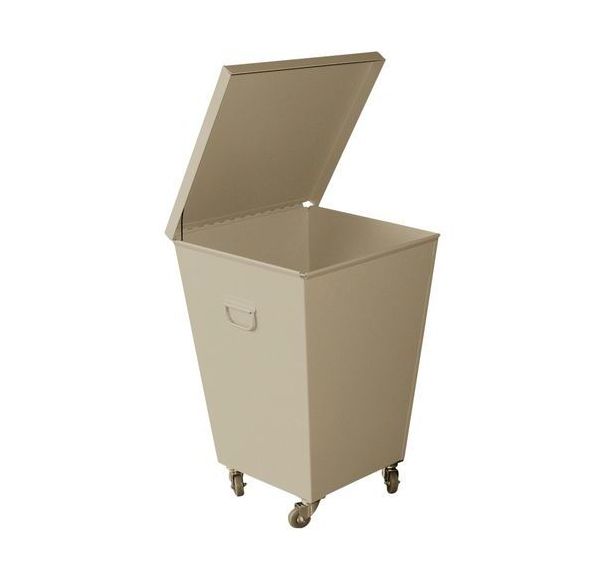 Poubelle mobile métallique avec couvercle