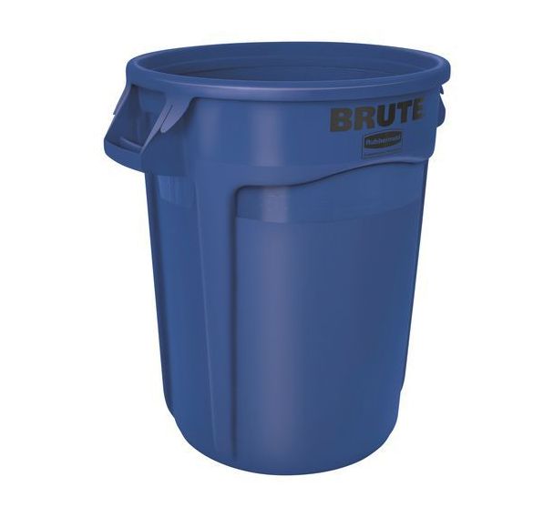 Poubelle plastique ronde Rubbermaid 121 L bleu