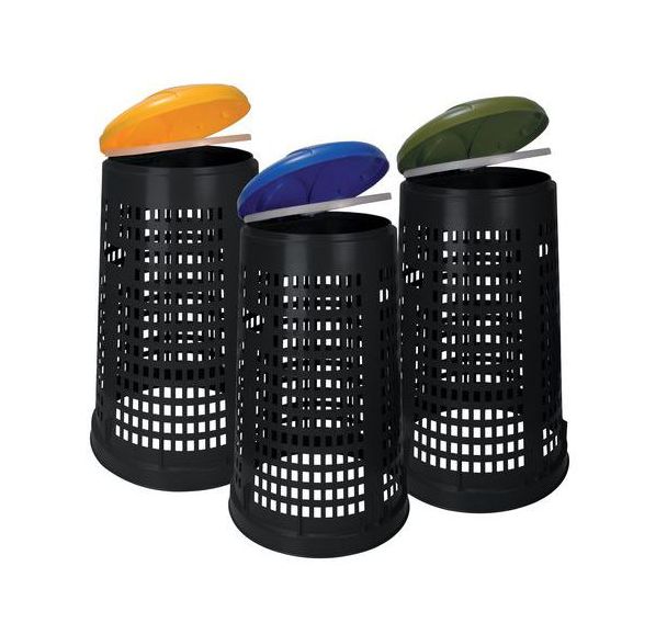 Poubelle ronde en plastique perforé Ruff - 110 L_Vepabins