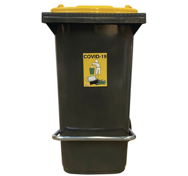 Poubelle sanitaire mobile à ouverture à pédale - Mobil Plastic