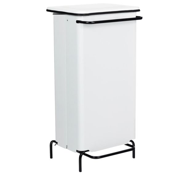 Poubelle statique à pedale 110 L Blanc - Manutan