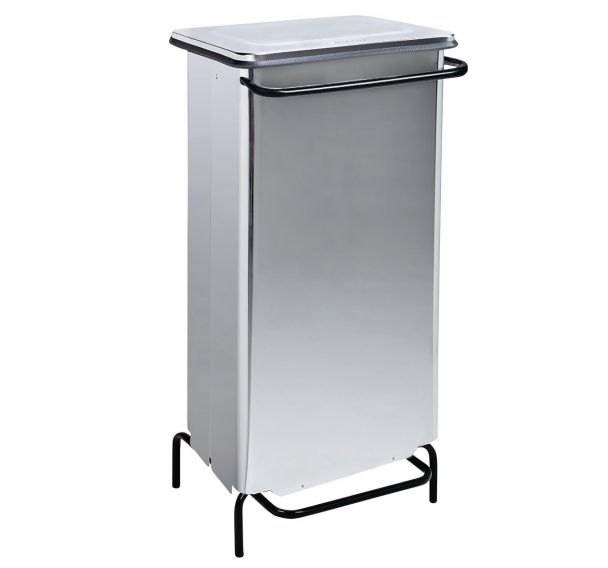 Poubelle statique à pedale inox brillant 110 L
