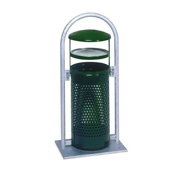 Poubelle support lyre - Galvanisé - 60 L