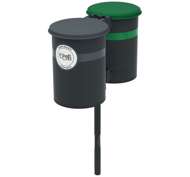 Poubelle tri CERKY 2 x 60 L métal - BUTON DESIGN