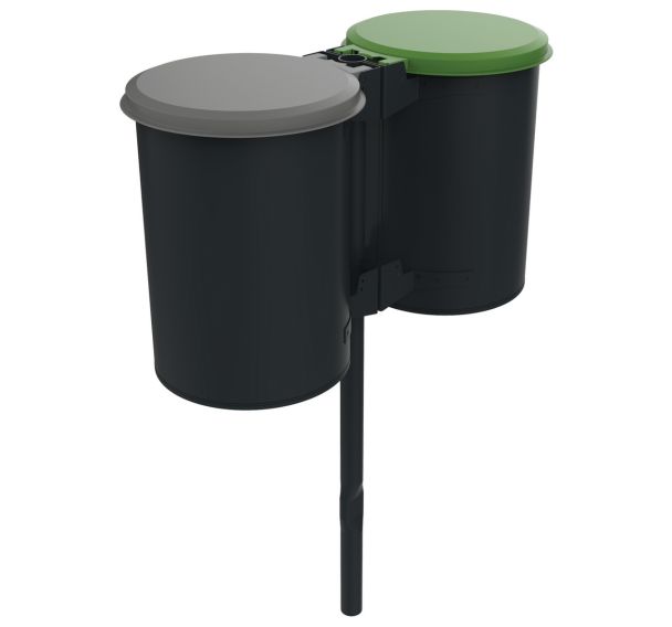 Poubelle tri CERKY 2 x 60 L métal - BUTON DESIGN
