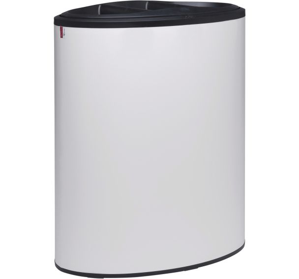 Poubelle tri sélectif Lune Binc 3flux couvercle ouvert Blanc