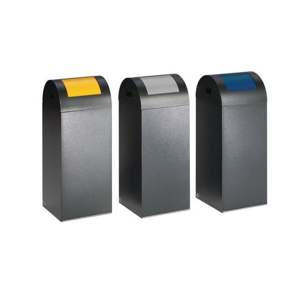 Poubelle tri sélectif anti-feu - 60 L - Avec trappe