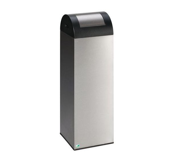 Poubelle tri sélectif anti-feu - Inox - Avec trappe