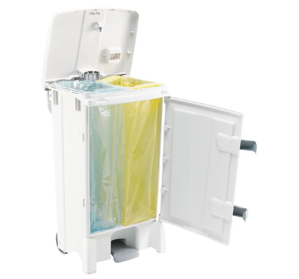 Poubelles agroalimentaire à ouverture centrale - 90 L