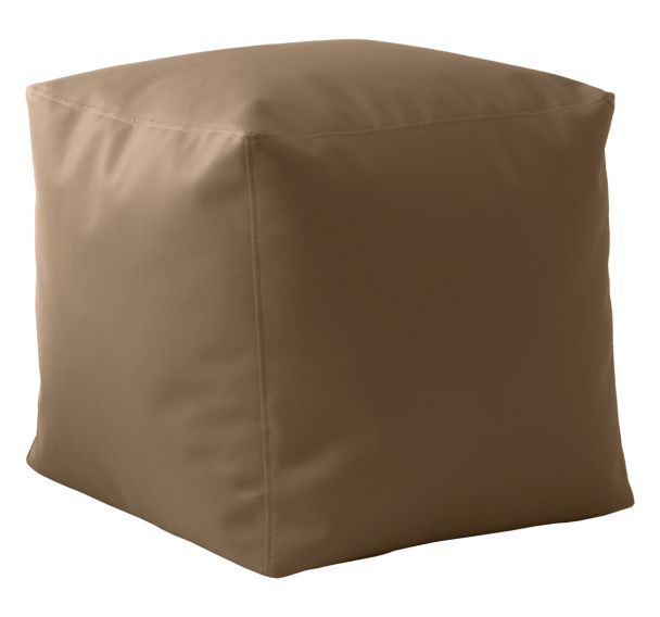 Pouf Cubico souple 50 x 50 cm tissu simili cuir Spouf