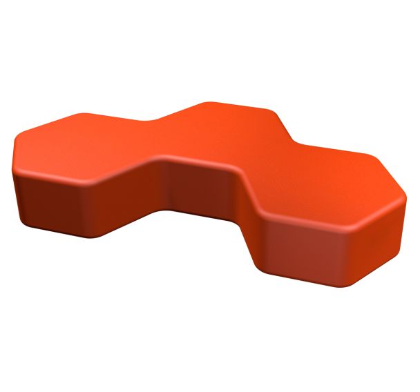 Pouf Honey courbe H200cm LXHXP:120x20x47,5 cm