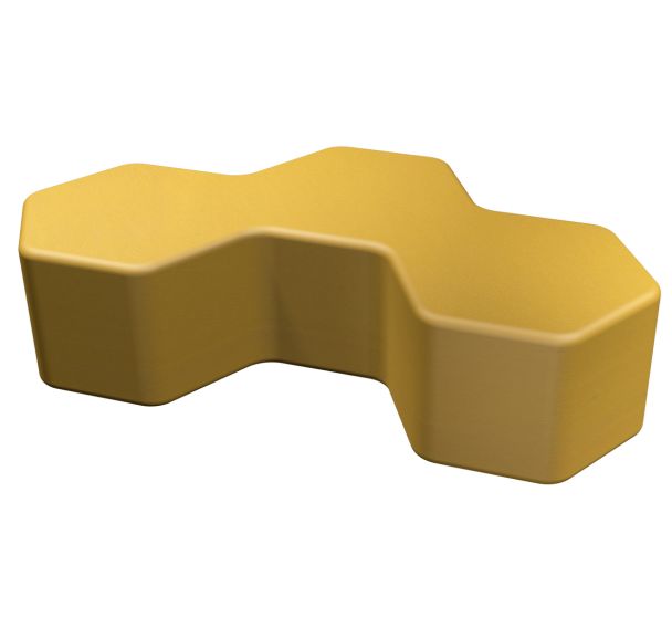 Pouf Honey courbe H300cm LXHXP:120x30x47,5 cm