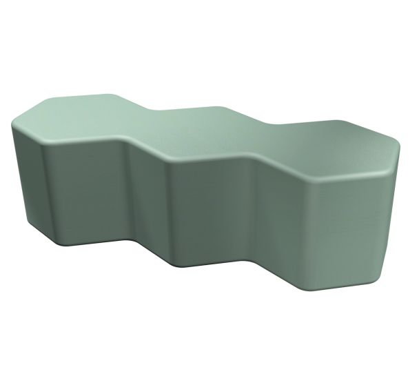 Pouf Honey droit H40cm LXHXP:128,5x40x64,5 cm bleu java