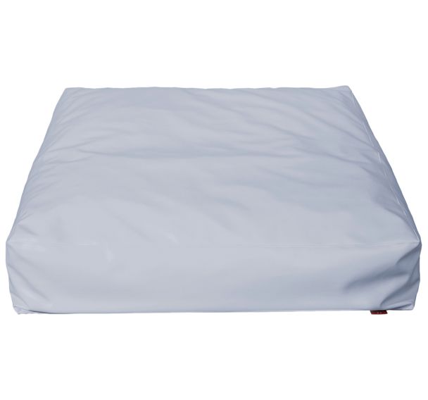 Pouf carré gris/bleu