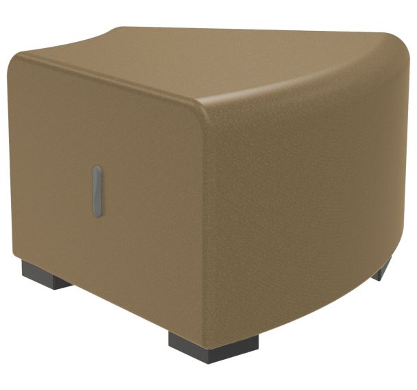Pouf d'angle Hizia tissu enduit PVC - Alba
