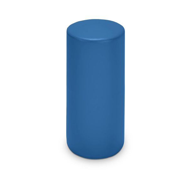 Pouf puzzle cylindre H60cm Ø 30/60cm bleu java