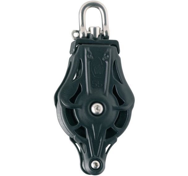 Poulie plastique D55mm - accroche inox - pour cordage D12mm - Wichard