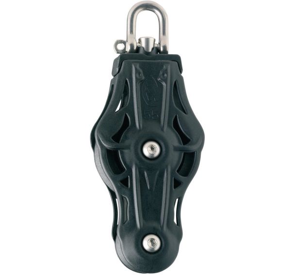 Poulie violon plastique D70 accroche inox pour cordage D14mm - Wichard