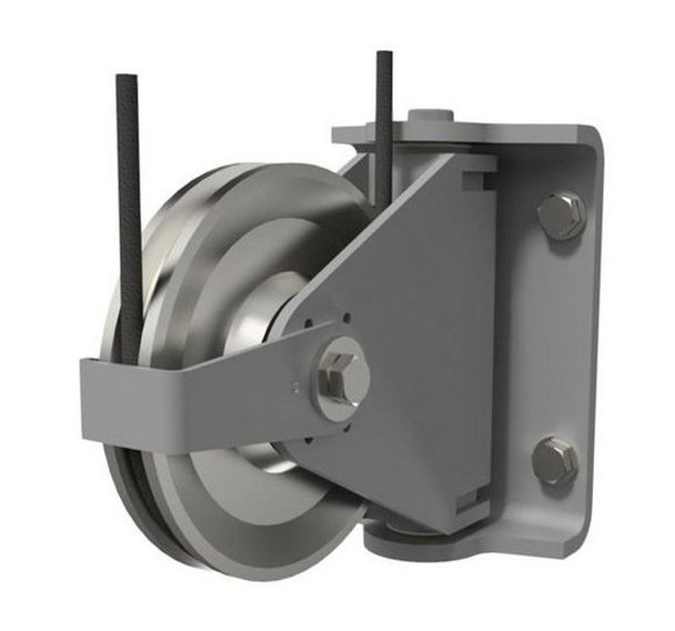 Poulies de renvoi articulées avec chapes en équerre PA8/9