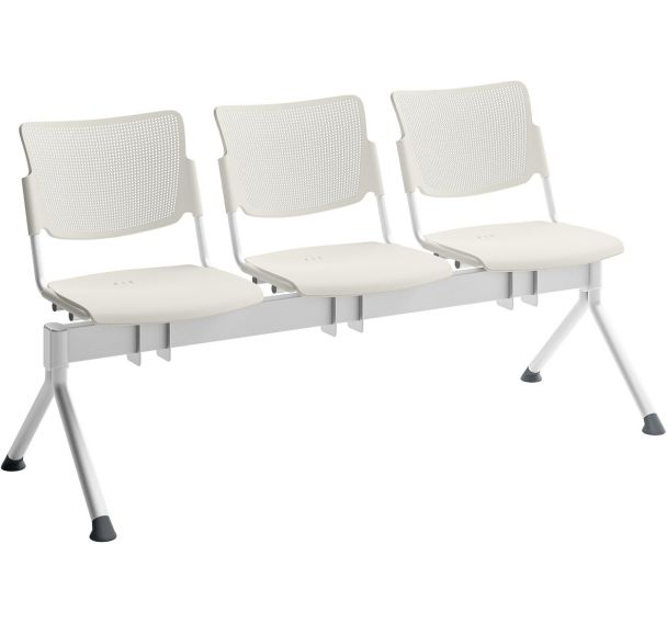 Poutre campus polypropylène pour visiteur - 3 places - Quadrifoglio