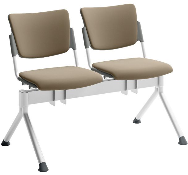 Poutre campus tapissée écocuir pour visiteur - 2 places - Quadrifoglio