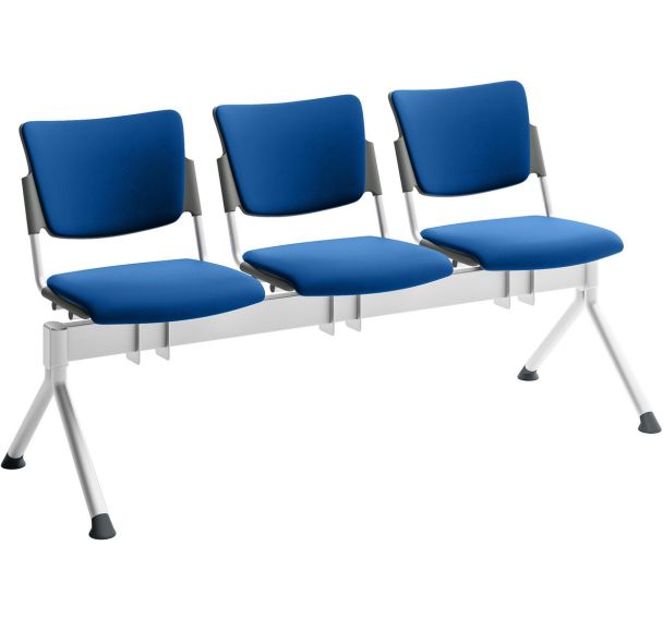 Poutre campus tapissée tissu pour visiteur - 3 places - Quadrifoglio