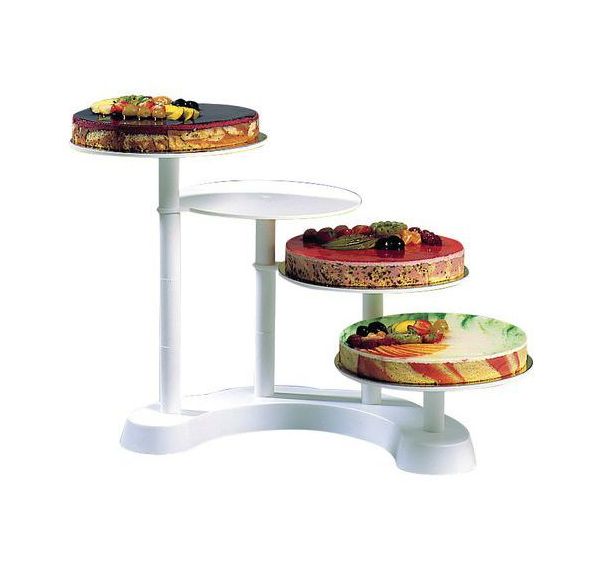 Présentoir 4 étages modulable plastique blanc