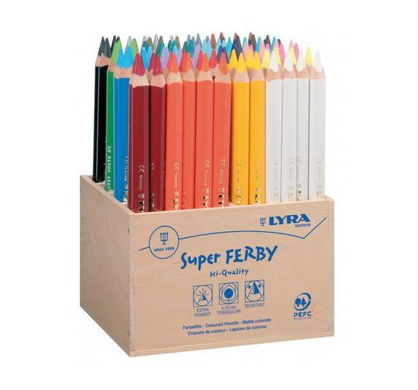 Présentoir 96 crayons super Ferby assortis 24 couleurs 18cm Ø mine 6,25 mm Lyra