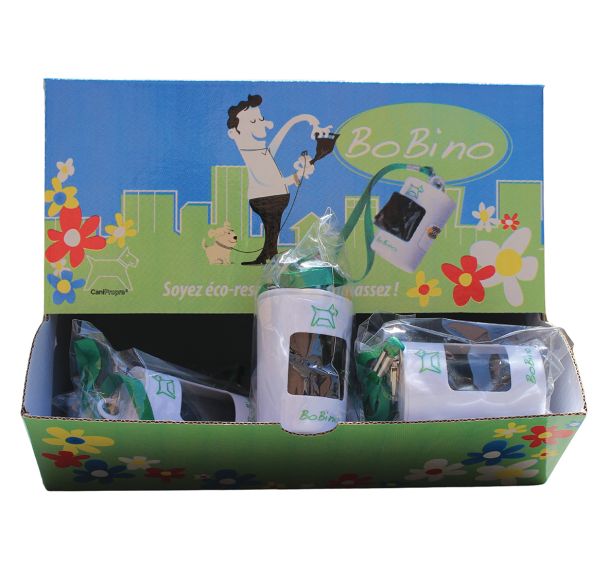 Présentoir BOBINO accroches laisse et sachets