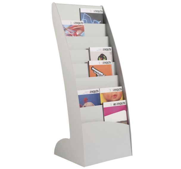 Présentoir Courbo sur pied 8 cases coloris gris