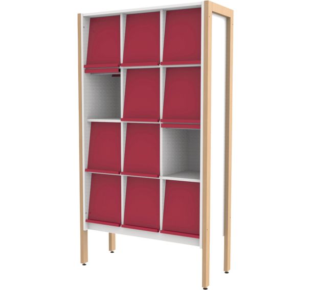 Présentoir à revues Ellipse structure hêtre massif - Manutan Expert