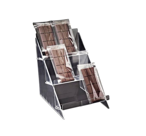 Présentoir à tablettes 3 niveaux en PMMA