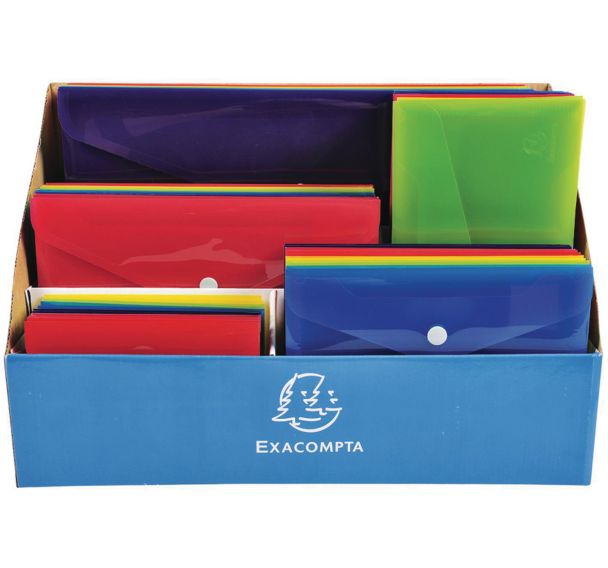 Présentoir de 60 pochettes pression Iderama polypropylène