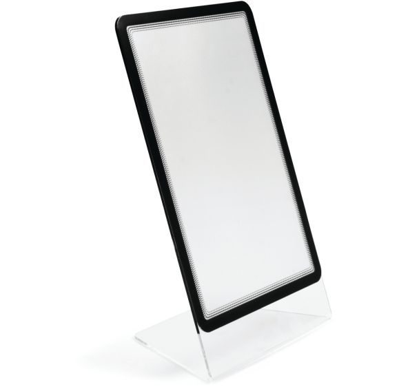 Présentoir de table - forme ''L'' - A4 - Port./paysage - Noir