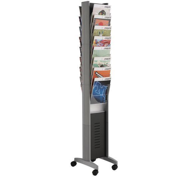 Présentoir mobile Epi 16 cases coloris alu