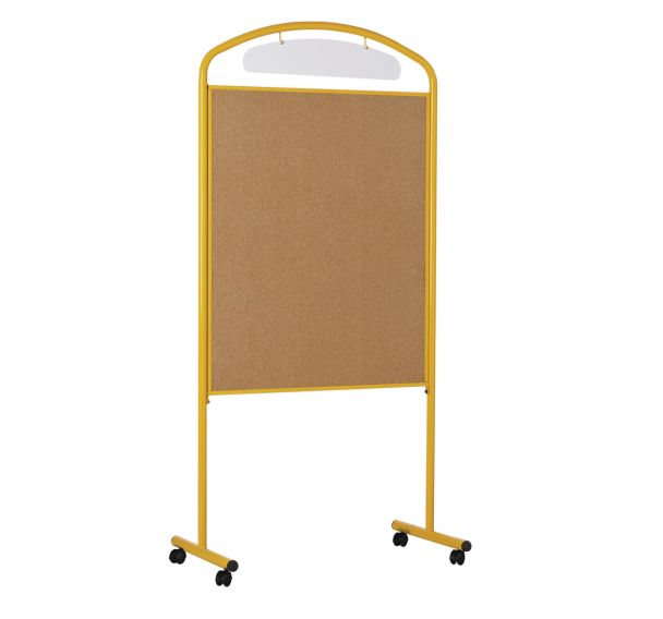 Présentoir panneau liège cadre métal sur roulettes