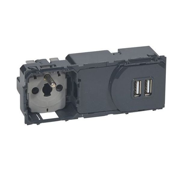 Prise deux ports USB précâblée et prise de courant