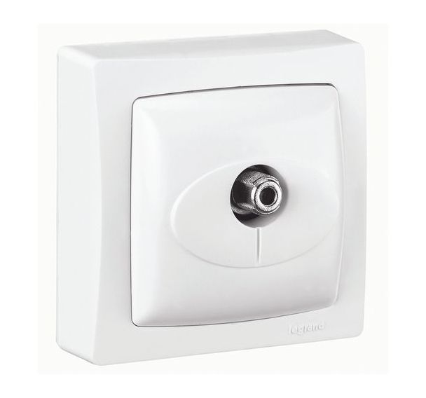 Prise télévision simple type F à visser - blanc
