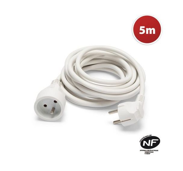Prolongateur 5 mètres, 16A H05VV-F3G1.5MM2