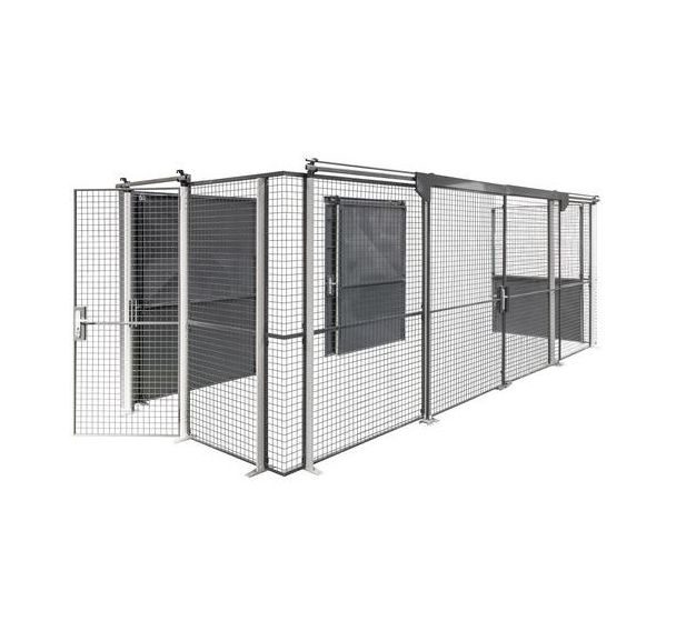 Porte pour cloison grillagée en zone d'entrepôt - Manorga