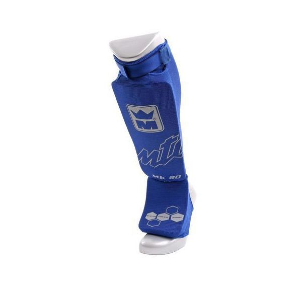 Protections tibias + pieds Montana bleu pour karaté et Tae Kwon do