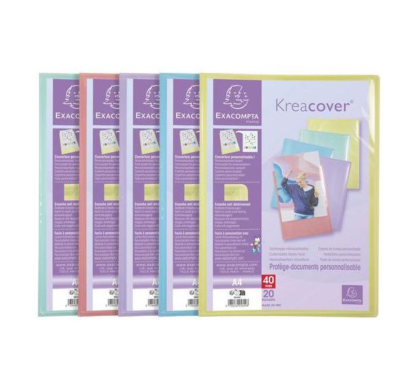 Protège-document en polypropylène pastel à 40 vues