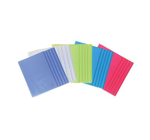 Protège-documents polypropylène translucide Chromaline 40 vues A4 - Coloris assortis - Lot de 20
