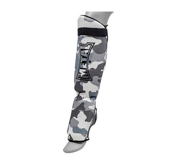 Protège Tibia + Pied Coton Métal Boxe Elast Noir