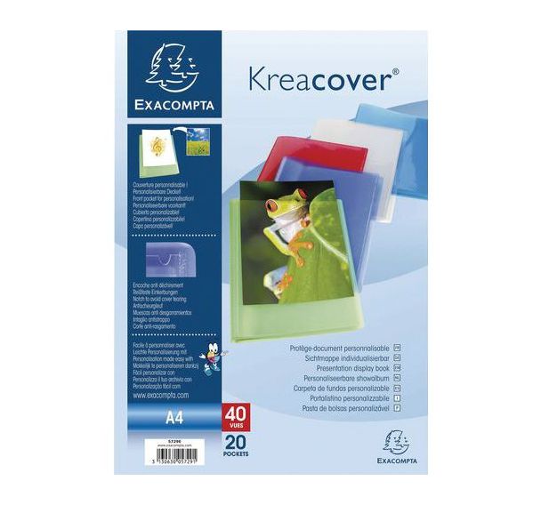 Protège document semi rigide Kreacover A4 40 vues - Lot de 5