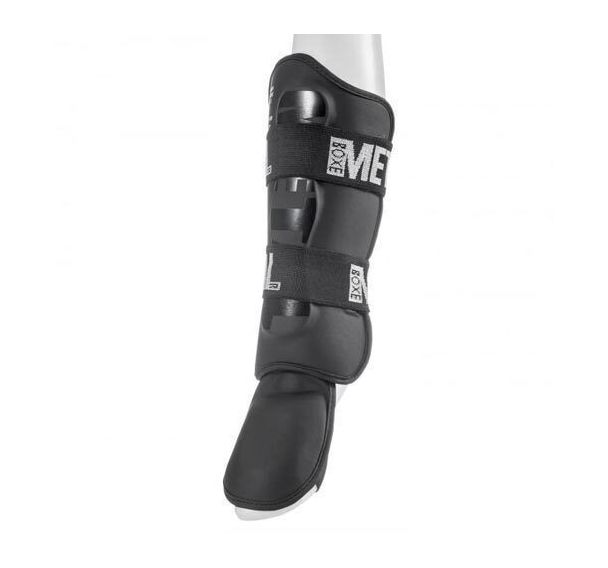 Protège tibia + pied détachable pro Métal Boxe Noir