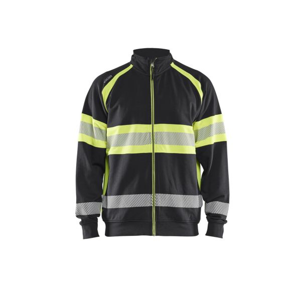 Pull de travail haute-visibilité en Noir Jaune