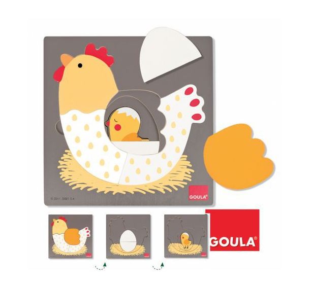 Puzzle 3 niveaux poule